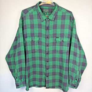 Polo Country Ralph Lauren Double Face Flannel Shirt Mens 4XB Green Buffalo Plaid